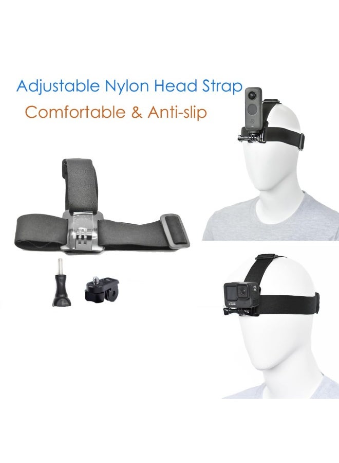 KISSUN Action Camera Accessory Kit Chest Strap Mount Head Mount Wrist Strap Backpack Clip Mount for Insta360 One X3/ One X2/Insta360 One RS/Go2,GoPro Hero 11/ Hero 9/ Hero 8 - Image 4